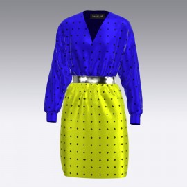 3D Dress Blue Yellow 2